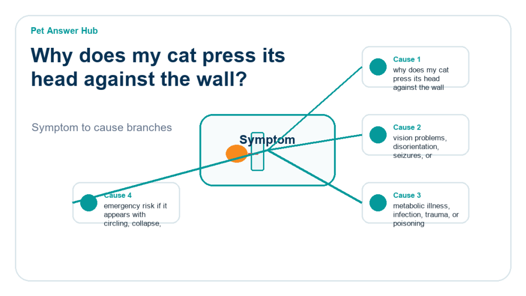 why does my cat press its head against the wall behavior cause diagram