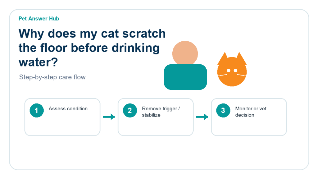 why does my cat scratch the floor before drinking water care action flow