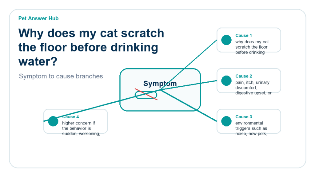 why does my cat scratch the floor before drinking water behavior cause diagram