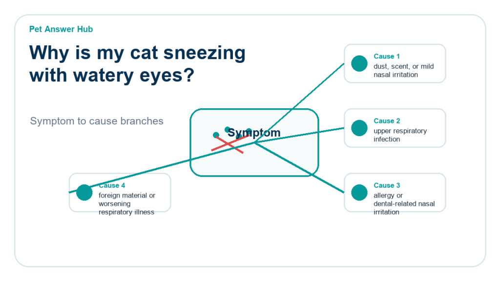 why is my cat sneezing with watery eyes diagnostic cause diagram