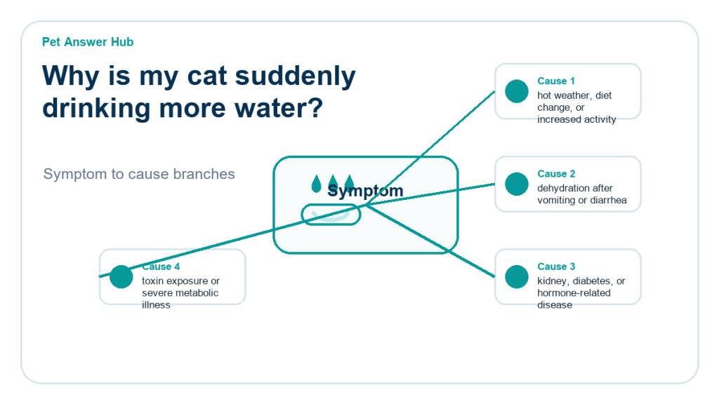 why is my cat suddenly drinking more water diagnostic cause diagram